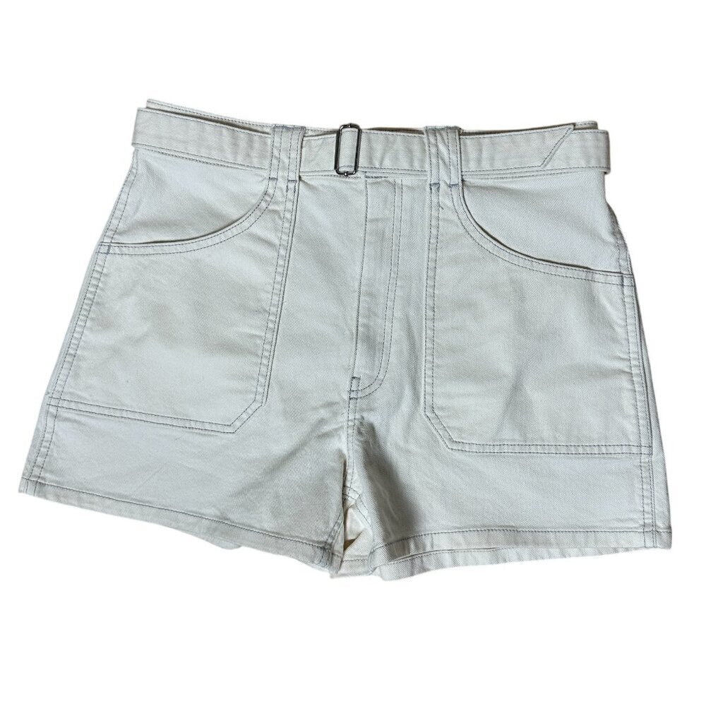 NWT Club Monaco Denim Jean Shorts Jorts White Cream Color Size 27